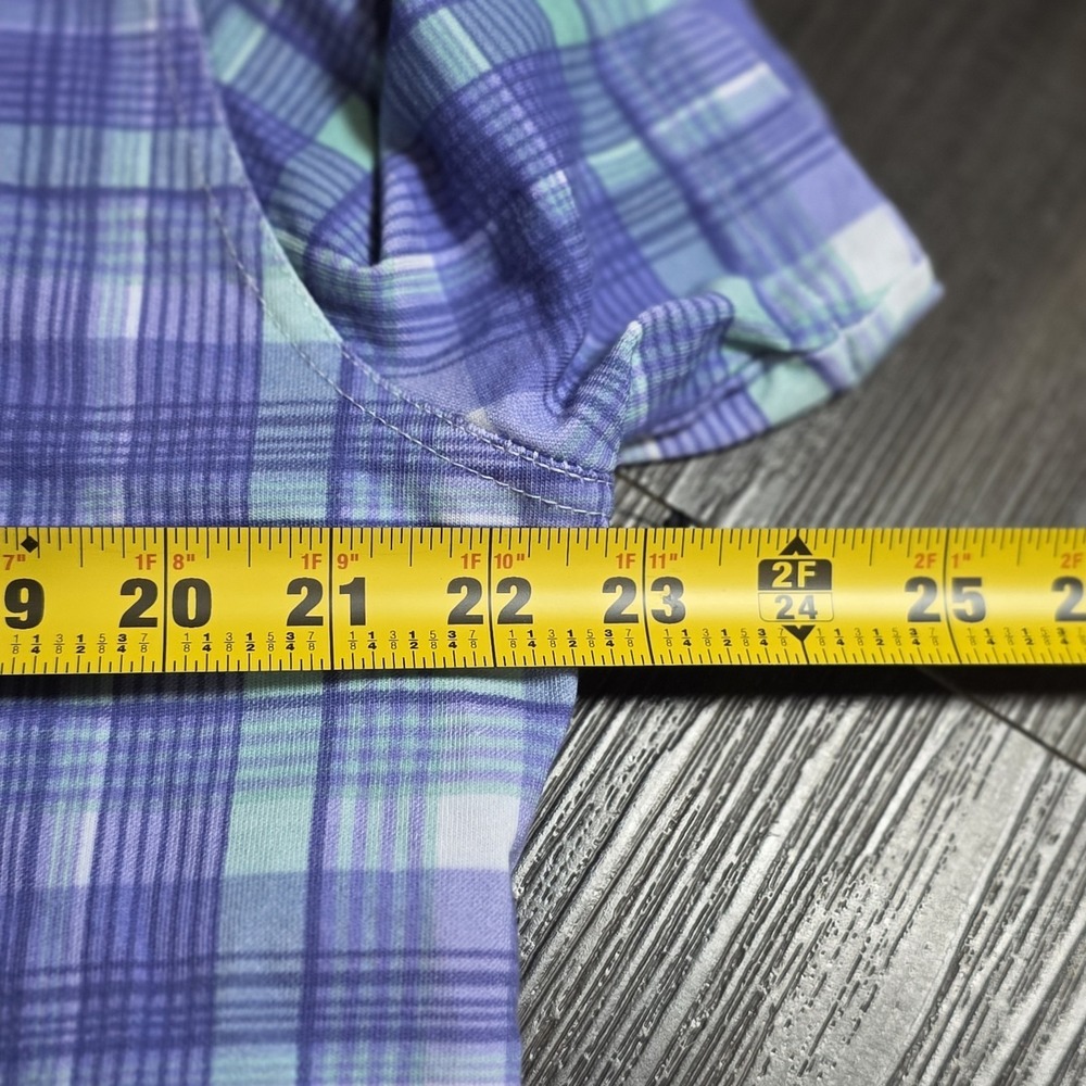 Tailorbyrd Shirt Mens XL Blue Green Plaid Button Down Short Sleeve Cotton Casual - Picture 6 of 6